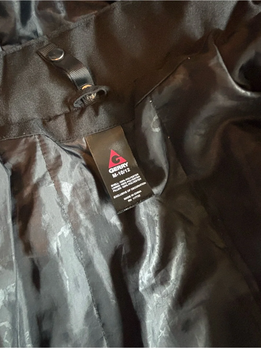 Gerry Black, Gray, & Blue Hooded Puffer Jacket; outer shell only